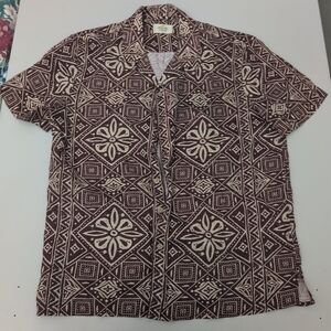 Marine Layer Brown Geometric Casual Shirt